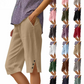 ⏳Time-Limited Special ⏰Women's Casual Solid Color Pocket Capri Pants