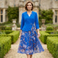 Elegant Faux Two-Piece Leaf Print Dress