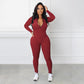 Solid Color Half Zip Seamless Jumpsuit