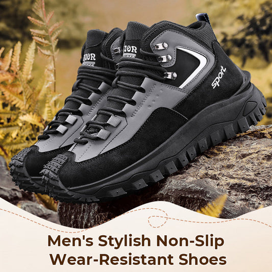 ⏰Limited-time offer: 50% discount👟Men's outdoor hiking boots Work boots – waterproof, slip-resistant, puncture-resistant, and break-resistant; proper arch support and wide toe cap – suitable for everyday wear and outdoor adventures