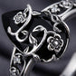💍50% OFF NOW! 🌿 Vintage Floral Vine Ring – Black Teardrop Gem, Sparkling Accents & Openwork Band ✨
