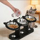 ⏰Anti-Slip Elevated 3-Bowl Pet Feeder – Raised design, protects joints & 3 bowls – No more spills or sliding ✨