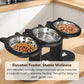 ⏰Anti-Slip Elevated 3-Bowl Pet Feeder – Raised design, protects joints & 3 bowls – No more spills or sliding ✨