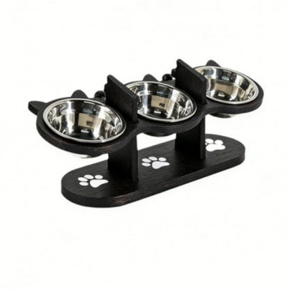 ⏰Anti-Slip Elevated 3-Bowl Pet Feeder – Raised design, protects joints & 3 bowls – No more spills or sliding ✨