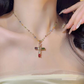 ✨ Buy 1 Get 1 Free! 💎 Colorful Rhinestone Cross Necklace – Dazzling Multicolor & Adjustable Chain – Lightweight Statement Piece 🌈