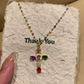 ✨ Buy 1 Get 1 Free! 💎 Colorful Rhinestone Cross Necklace – Dazzling Multicolor & Adjustable Chain – Lightweight Statement Piece 🌈
