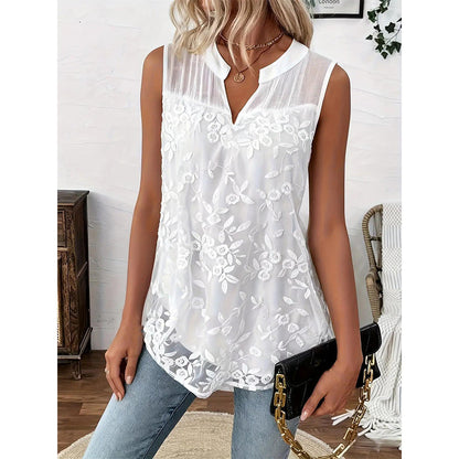 ⏳Time-Limited Special⏰Women’s Chic Floral Lace Sleeveless Shirt