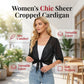 🦋Women's Chiffon Tie-Front Top – Sheer, Cropped & Elegant 🍃