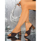📢📢50% OFF !! ⏰Women's Square Toe Ruched Block Heel Slippers
