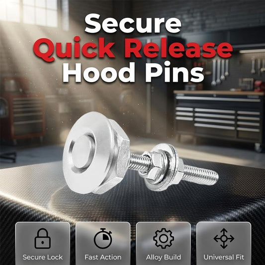 🔩 LIMITED-TIME 50% OFF! ✨ Quick Latch Hood Pins – Push Button, Anti-Rust, Universal Fit 🏁