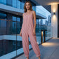 👗 50% OFF NOW! 🌊 Women's Casual Striped Spaghetti Strap Jumpsuit – Relaxed Fit, Breathable & Wide-Leg – Perfect for Sunny Days ✨