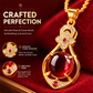 Elegant Four-Leaf Clover Teardrop Necklace