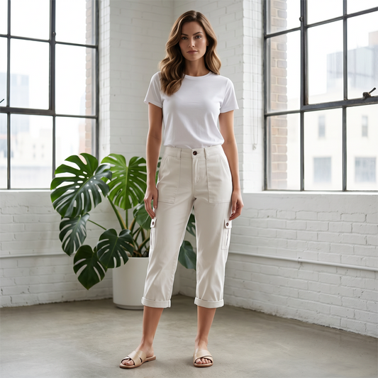 ⏳Time-Limited Special⏰Women's Casual Cargo Capri Pants – Utility Pockets, Comfort Fit, Versatile Style 🌟