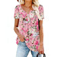 🌸Women’s Flowy Floral Button-Up Tee – Casual, Breezy, Versatile
