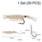 50PCS Luminous Shrimp Lures – Glow in the Dark & Sharp Hooks 🌙✨🦐🎣