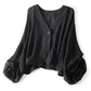 👕 LIMITED-TIME 50% OFF! ✨ Women's Lightweight Sun Protection Shirt – Deep V-Neck, Lantern Sleeves, Sheer Layer ☀️