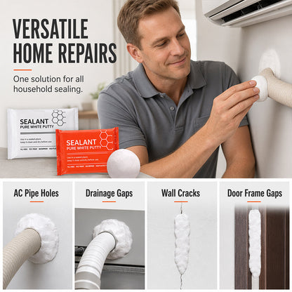 🧱 Waterproof Wall Hole Sealing Clay for Air Conditioner Pipes — 10-Pack Moldable Sealant Putty for Pipe Gaps & Wall Holes | Tool-Free Application