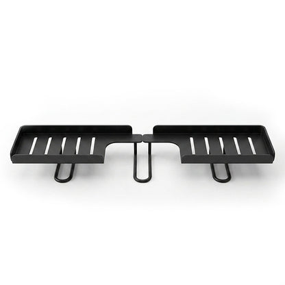 Steel Folding Storage Rack—A storage rack that requires no drilling and can be mounted above a faucet, featuring adjustable brackets for smooth drainage and easy cleaning with a damp cloth