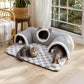 🐱🕳️ LIMITED TIME 50% OFF! 🔮 3-in-1 Plush Cat Tunnel & Bed – Three Fun Entrances, Interactive Pom-Pom Toys & Cozy Checkered Mat ✨