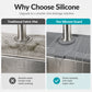 Cuttable Adjustable Silicone Faucet Splash Guard Mat, Auto-Drain Quick Dry Drip Collector Tray, Prevents Countertop Water Stains for Kitchen Bathroom Sinks