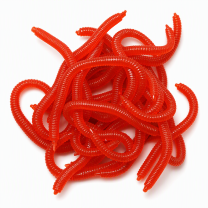 🎣🪱Scented Artificial Earthworm Lures | Ribbed Body Creates Lifelike Underwater Action