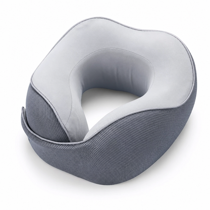 ⏳🔥LIMITED-TIME 50% OFF! ⏰Memory Foam U-Shaped Travel Neck Pillow with Ice Silk Cover and Magnetic Buckle for Portable Neck Support
