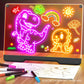 Rechargeable LED Acrylic Message Board with 7 Fluorescent Pens 30x20cm Light Up Drawing and Writing Pad for Kids DIY Doodle